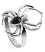 Sterling Silver Black Onyx Teardrop Window Spider Band Ring Size 9