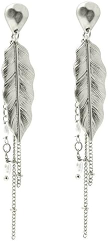 Bohemian Earrings Feather Gold Dangle Chain Fringe
