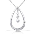 1/5ctw Round Brilliant Diamond Dangling Pendant in 14kt White Gold