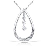 1/5ctw Round Brilliant Diamond Dangling Pendant in 14kt White Gold