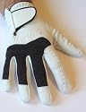 LINKSHÄNDER Golfhandschuh SWING Leder Herren-Gr. L weiss mit schwarz