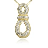 18k Yellow Gold Plated Sterling Silver Genuine Diamond Accent Loop Pendant, 18
