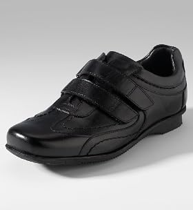 Older Boys Twin Stitch Coated Leather Shoes