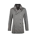 MENS CLASSIC GREY WOOL BLEND PEA COAT