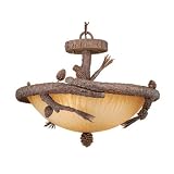 Aspen - 3 Light Rustic Ceiling Lighting Fixture or Pendant Lighting Fixture - Pine Tree - B2693