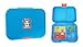 Leakproof Bento Box with Removable 4 Section Tray | Nontoxic, Easy to Clean, for Kids & Adults | 16 Bonus Lunchbox Notes by Three Squares, (Blue Skies)