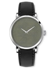 SPRAWL Aanalog Fashion Series Silver Ladies Watches of Genuine Black Leather Strap,Unique Wrist Watch for Women Girls Designed with Yellow flowers on gray background