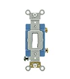 Leviton 1201-LHW 15 Amp, 120 Volt, Toggle Lighted Handle, Illuminated Off Single-Pole AC Quiet Switc