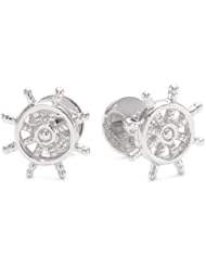 ROTENIER "Novelty" Sterling Silver Boat Wheel and Compass Cufflinks