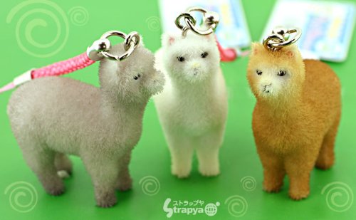 ＊*ふさふさしてて可愛すぎっっ*＊アルパカ根付携帯ストラップ(ホワイト)