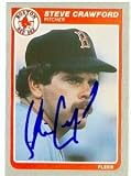 Steve Crawford Autographed/Hand Signed Baseball Card (Boston Red Sox) 1985 Fleer #156