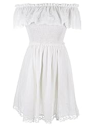 Flared-Skirt Off the Shoulder Shirred Peplum Midi Dress 