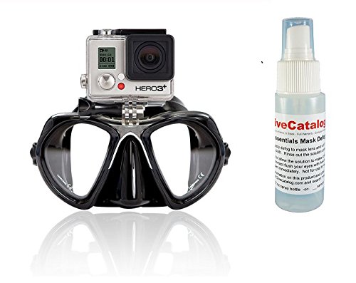 GoPro GoMask Hero w/ Mount 1, 2, 3, 3+, 4 by XS Scuba - Black +FREE Mask Defog