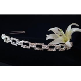 Buy Girls Headband TIARA Flower Girl Holy First Communion Silver Crystal by Atelier Boutique