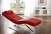 Relax Liege Sofa rot im Leder Design