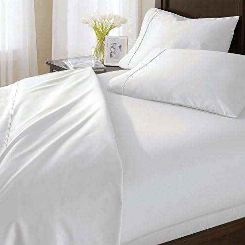 Prince Bedding Solid White Full Size 4 Piece Bed Sheet Set 700 Thread Count 100% Egyptian Cotton 18 Inch Deep Pocket Sateen Weave Premium Quality Bedding Set by Prince Bedding