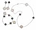 Sterling Silver Black and White Mother of Pearl Clover Necklace, Bracelet and Earring Set
