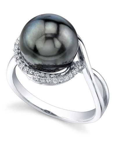 Tahitian Pearl & Diamond Summer Ring in 18K Gold Tahitian Pearl & Diamond Summer Ring in 18K Gold