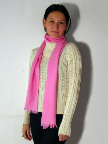 Cashmere Silk Long Scarf - Royal Silk - Pink