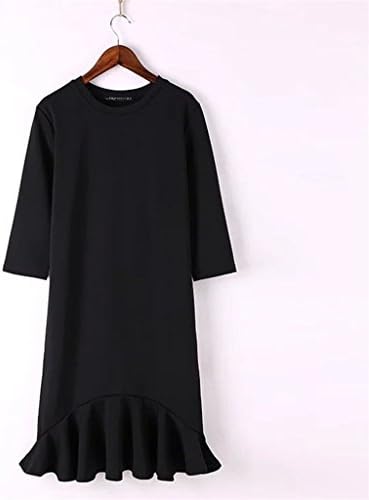 GCAROL Women Ruffles Trumper Dress Brief Design OL Elegant Dresses Black Size S