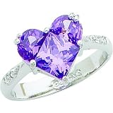 Sterling Silver Cubic Zirconia Heart Promise Ring Sz 7