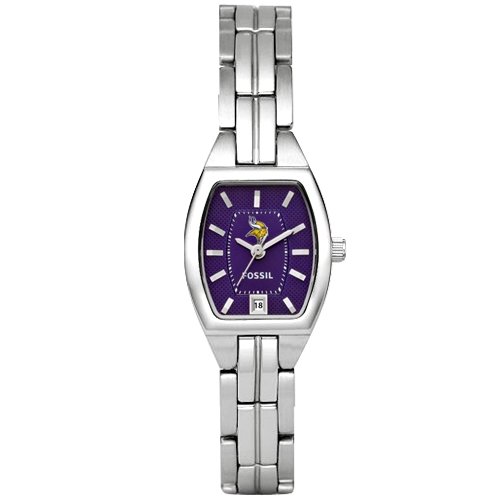 Fossil Minnesota Vikings Ladies Stainless Steel Cushion Watch