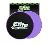 Core Exercise Sliders - 2 Dual Sided Gliding Discs for Carpet and Hardwood Floors - Purple