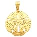 14k Yellow Gold Sand Dollar Pendant 22.5x20.5mm - Guaranteed Delivery by Dec 24th