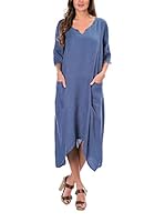 100% lino Vestido Zoe (Denim)
