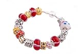 beads Armband in Silber/Rot mit 12 Beads und 6 Glasperlen ca.21 cm Erfahrungsbericht