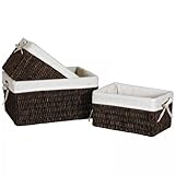 Simple 3 Piece Woven Basket Set (Maize/Natural) (See Description)