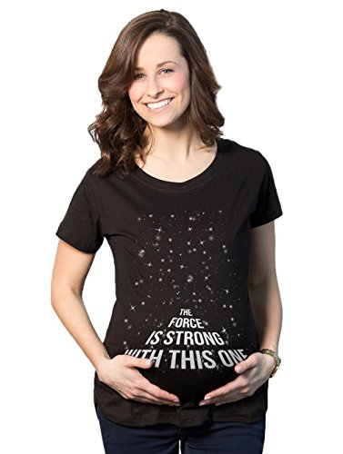 The Force Is Strong With This One Pregnany Funny Movie Maternity T shirt for Women -XL