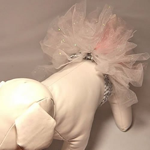 Soft White & Pink Sparkle Doggie Tutu
