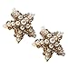 Yazilind Jewelry Korean Style Pentagram With Full Pearl Craystal Stud Earrings for Women Gift Idea