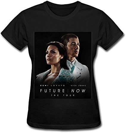HANJ The Tour Demi Lovato &amp; Nick Jonas T Shirt For Women Black S