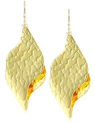 Devon Leigh "Bold Gold" Gold Double Leaf Pendant Necklace Earrings