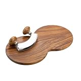 Natural Elements Acacia Double Ended Board and Stainless Steel Hachoir Set  from Natural Elements