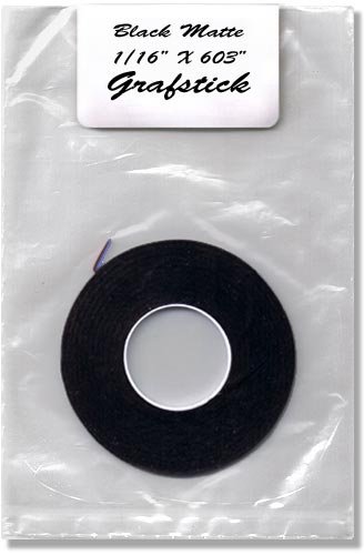 Tape, Single, Matte, Black, 1/16