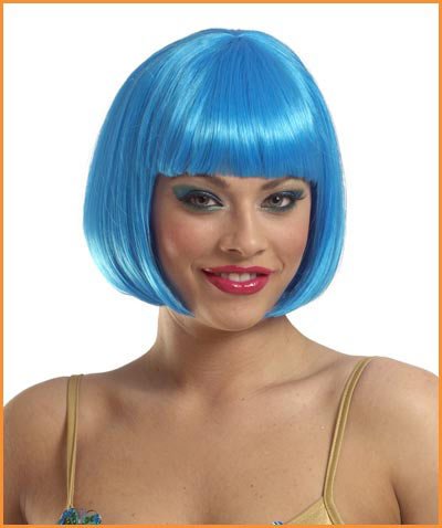 Halloween Wigs Turquoise Bob Costume Wig