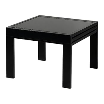 Table basse noire 1 allonge en métal et verre LIDIA