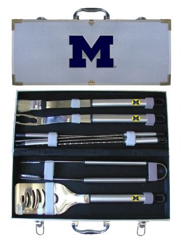 Michigan Wolverines 8 Piece Barbeque Tool Set w/ Case