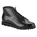 MENS 7 Eyelet Gothic Ankle Boot Single Sole Lace Up Black Leather