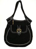 Fossil Maxine North South Black Velvet Hobo