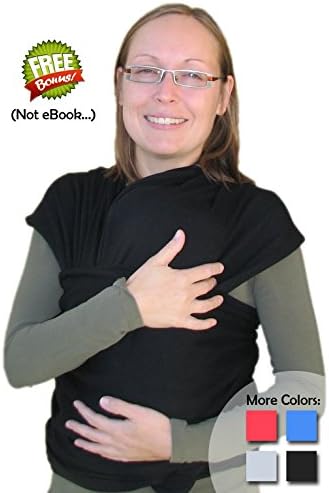 Clearance!! Bibabuba Baby Sling Carrier Nursing Baby Wrap Natural Cotton Suitable for Newborns to 35 lbs Breastfeeding Baby Holder Safe Soft and Comfortable Great Gift For Baby Shower - Black