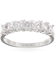 Sterling Silver Princess 7-Stone Swarovski Cubic Zirconia Ring, (1 cttw)
