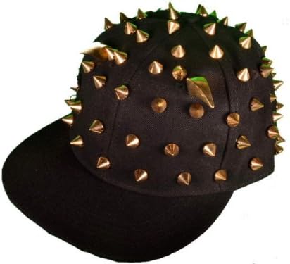 Wholesale Flat Bill Blank/Plain Snapback Hats w/ Spike (Black)
