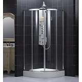 DreamLine DL-6163-01CL Sector Clear Glass Shower Enclosure, 36 x 36 Shower Tray and Backwall Combo,