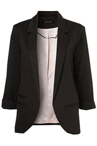 (ラボーグ) La Vogue レディーススーツ フォーマル カジュアル コート アウター ジャケット ブルゾン 七分丈 通勤 オフィス OL ブラック