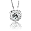 14k White Gold Solitaire Diamond Pendant Necklace (HI, I, 0.20 carat)