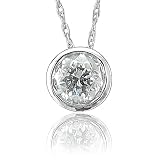 14k White Gold Solitaire Diamond Pendant Necklace (HI, I2-I3, 0.20 carat)